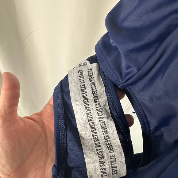 NWOT Hurley Women's One Piece Cross Back Swimsuit Sz XL Navy Blue‎ - Picture 10 of 10